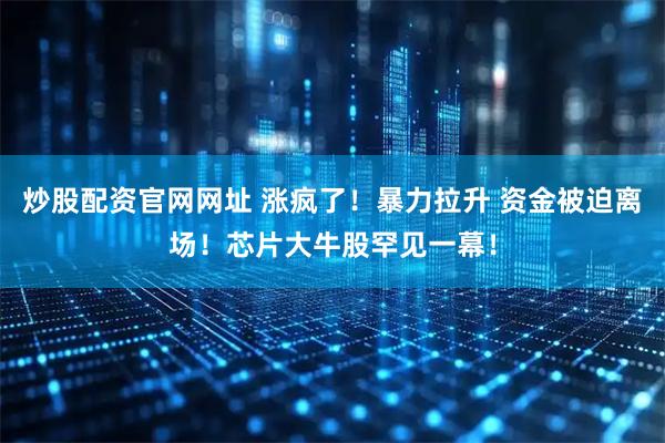 炒股配资官网网址 涨疯了！暴力拉升 资金被迫离场！芯片大牛股罕见一幕！
